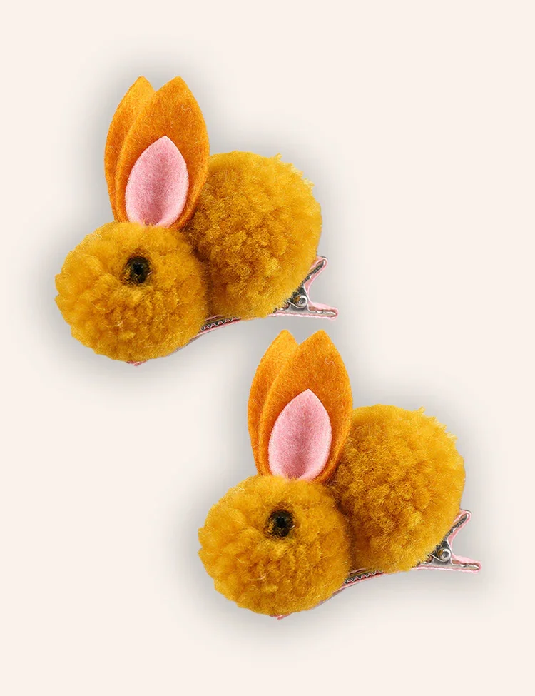 2PCS Easter Bunny Plush Hairpins - Image 5