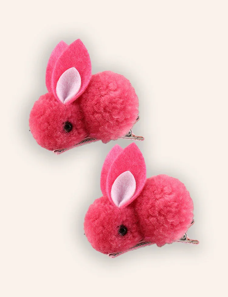 2PCS Easter Bunny Plush Hairpins - Image 6