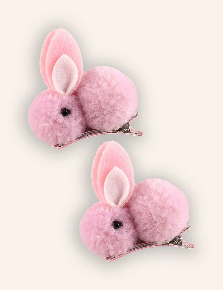 2PCS Easter Bunny Plush Hairpins - Image 7