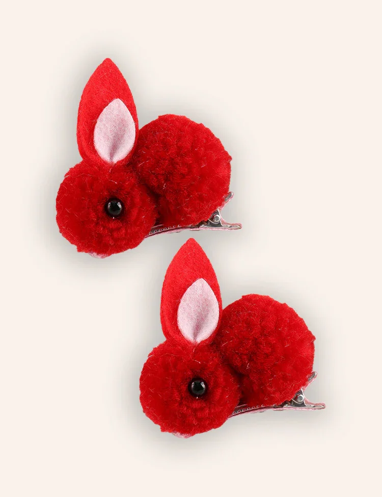 2PCS Easter Bunny Plush Hairpins - Image 8
