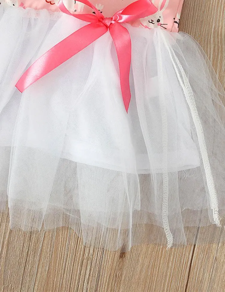 Easter Bunny Print Tulle Dress - Image 5