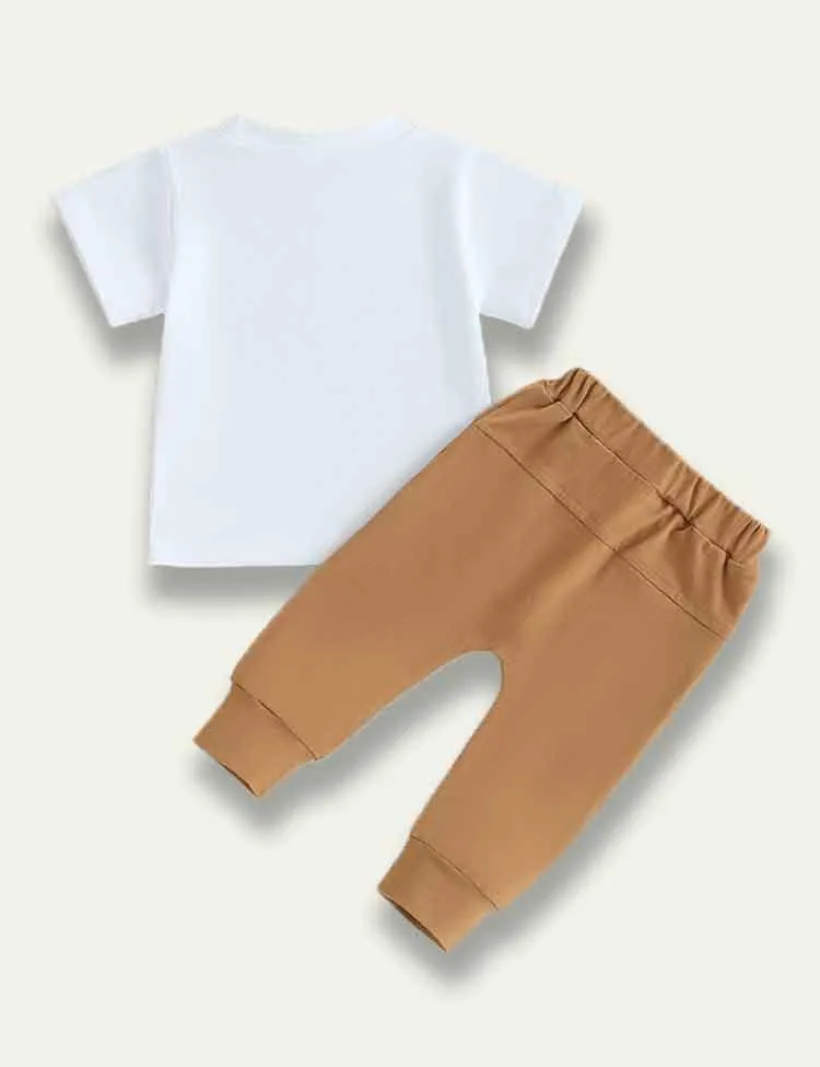 Easter Bunny Printed Short Sleeve T-shirt+Pants - Image 3