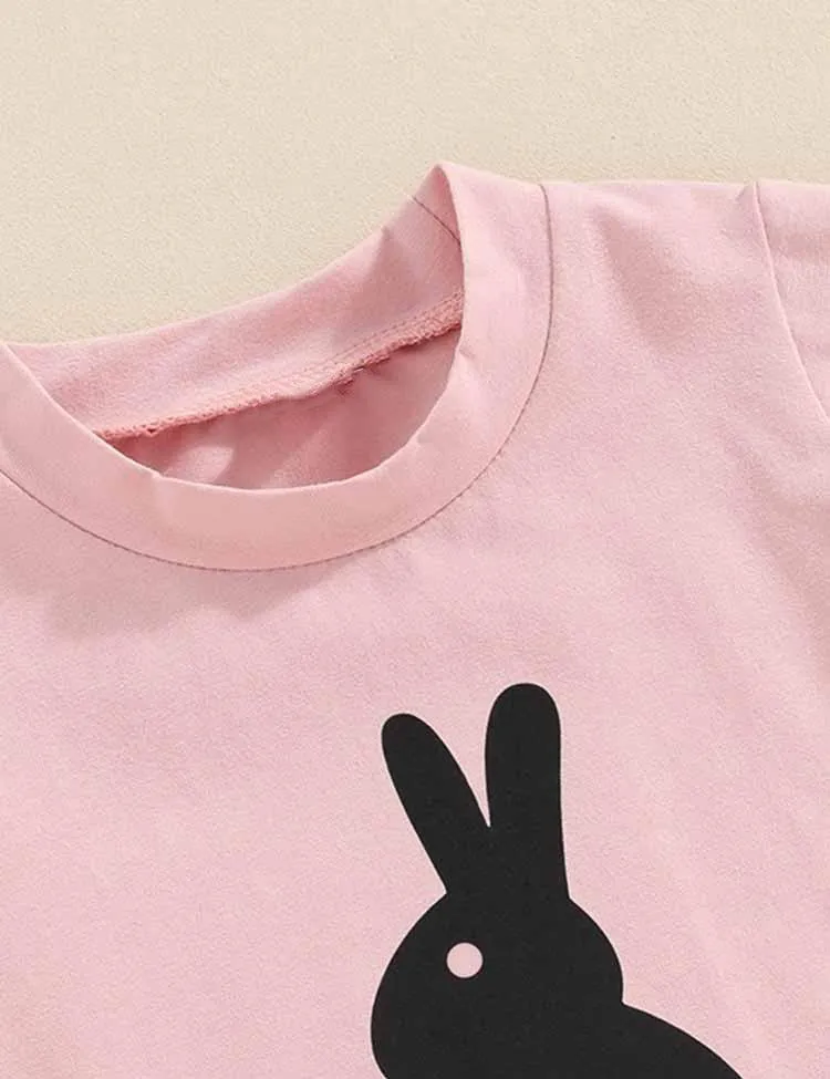 Easter Bunny Printed T-Shirt+Floral Shorts - Image 4