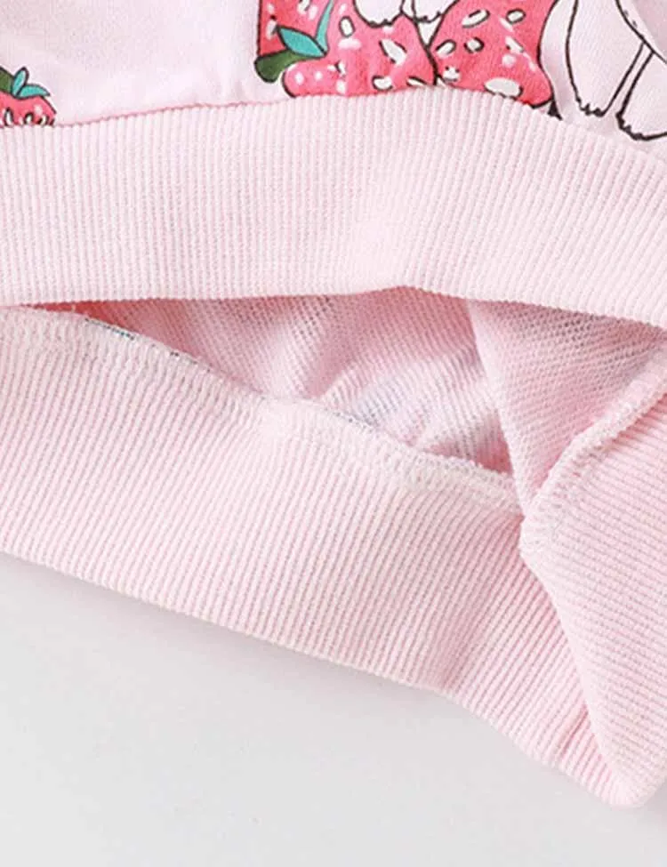 Easter Cartoon Bunny Strawberry Sweatshirt - Image 3