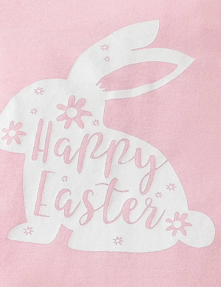 Easter Cute Short Sleeve Rabbit Romper Set - Image 3