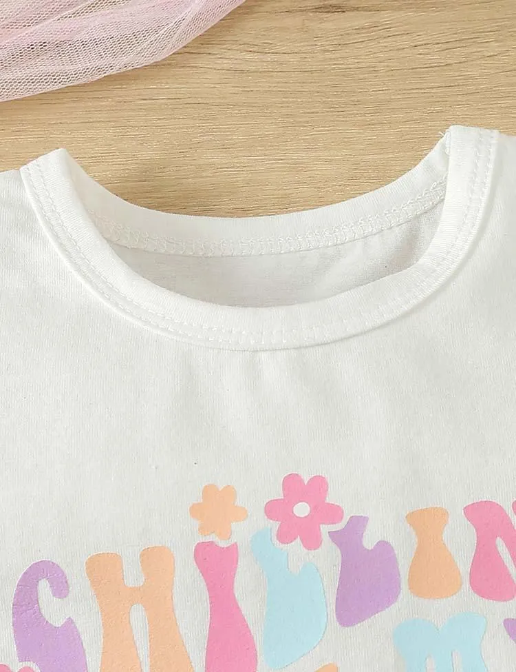 Easter Letter Printed T-Shirt+Bunny Flared Pants - Image 4