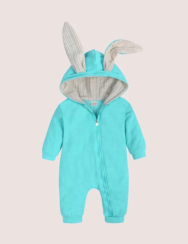 Easter Long Ear Bunny Hoodie Romper - Image 5