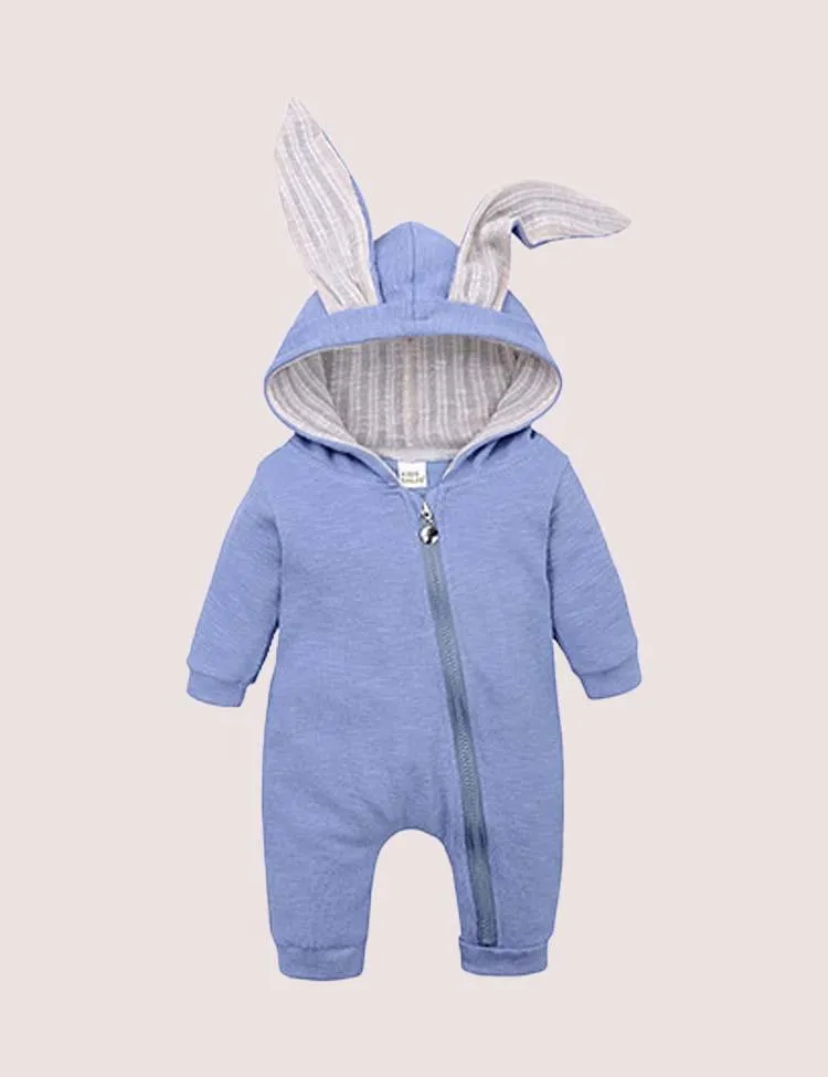 Easter Long Ear Bunny Hoodie Romper - Image 7