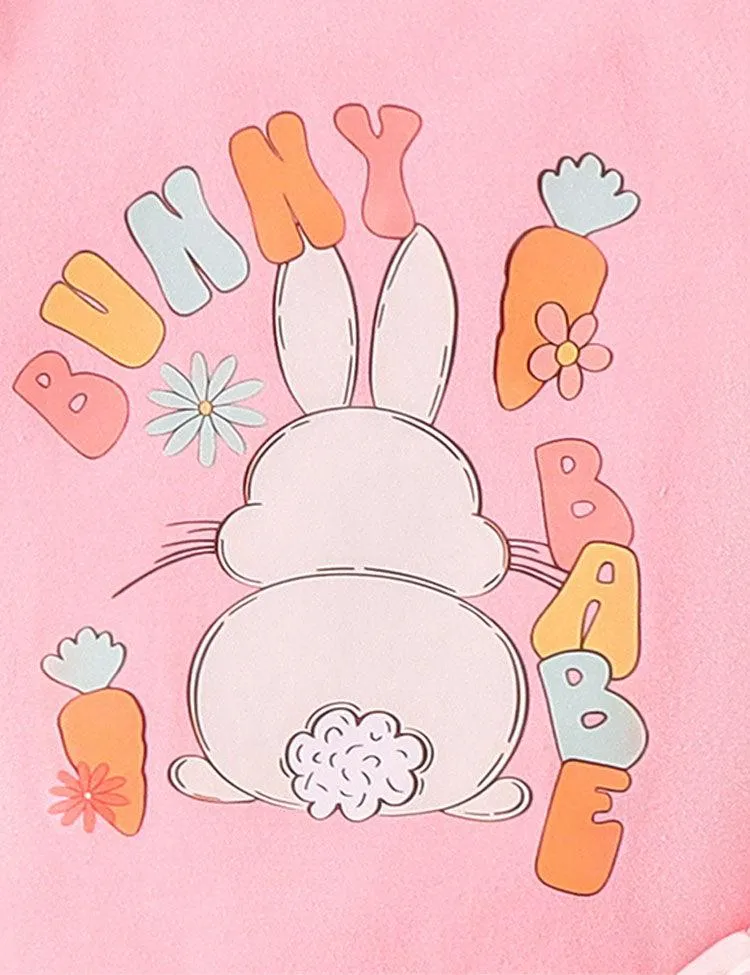 Easter Multicolor Bunny Print Romper Set - Image 4