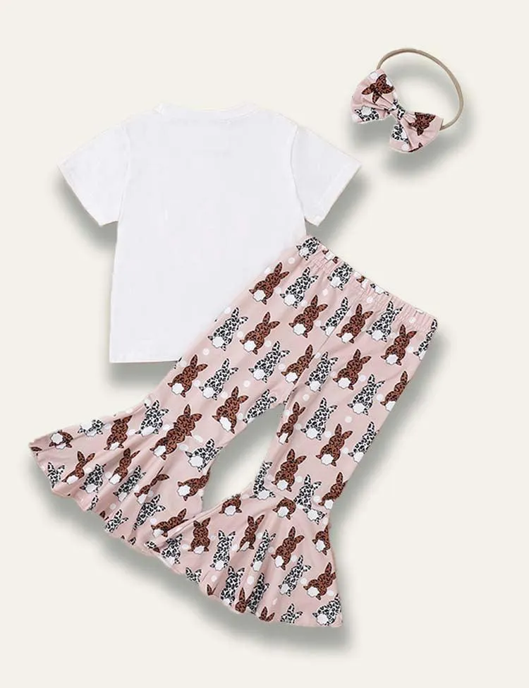 Easter Spotted Bunny Printed T-Shirt+Flared Pants - Image 3