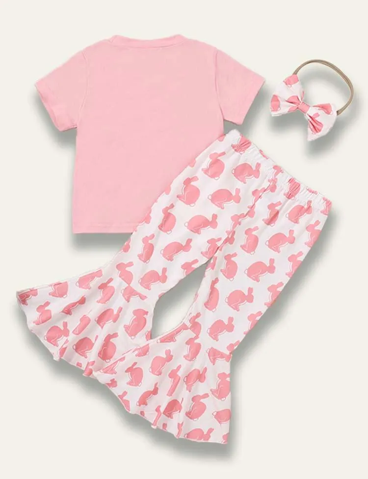 Easter Spotted Bunny Printed T-Shirt+Flared Pants - Image 4