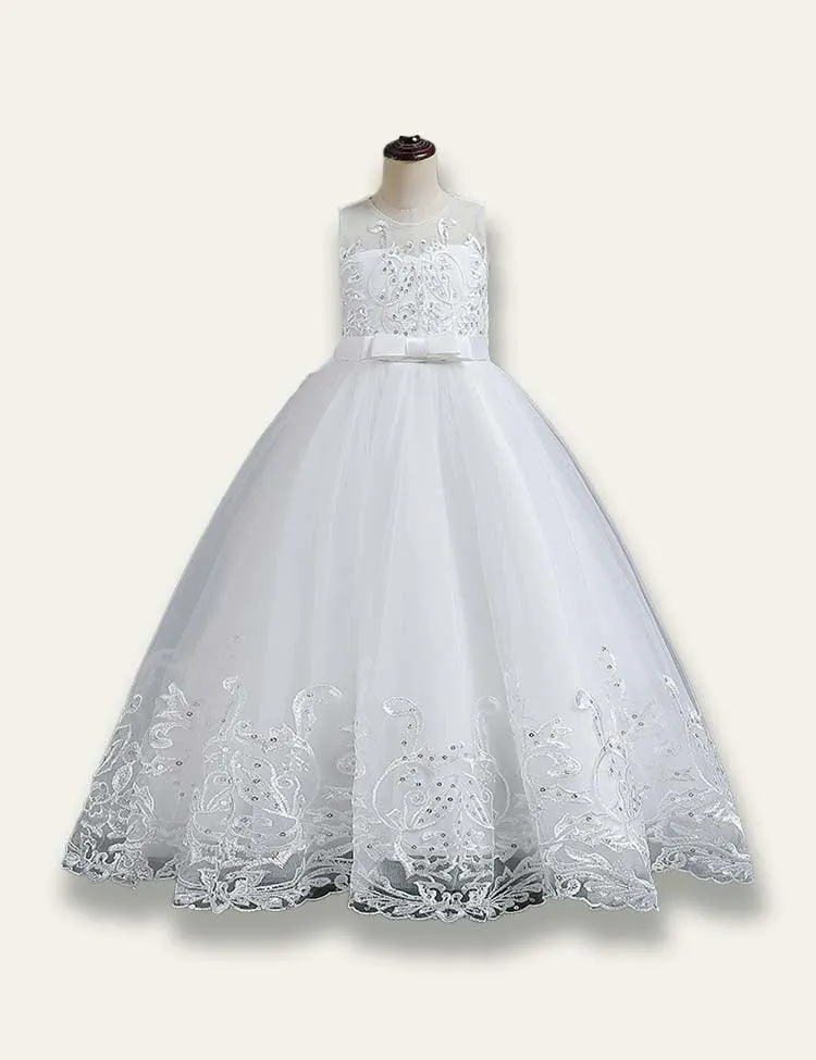Elegant Princess Floral Tulle Party Dress - Image 9