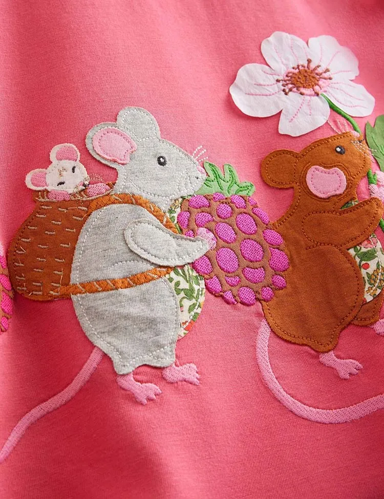 Elsie Big Appliqué Cotton Dress - Image 2