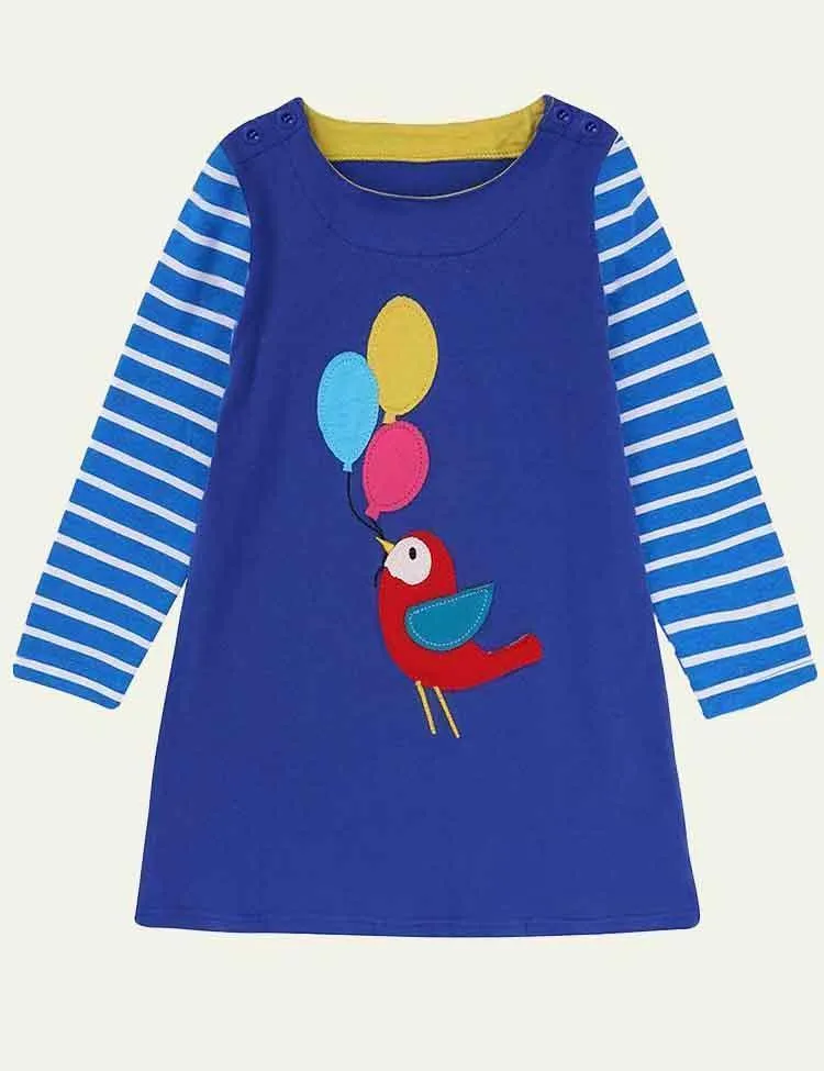 Embroidered Fun Animals Long Sleeve Dress - Image 12