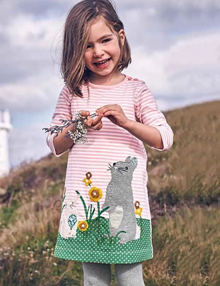 Embroidered Fun Animals Long Sleeve Dress - Image 8