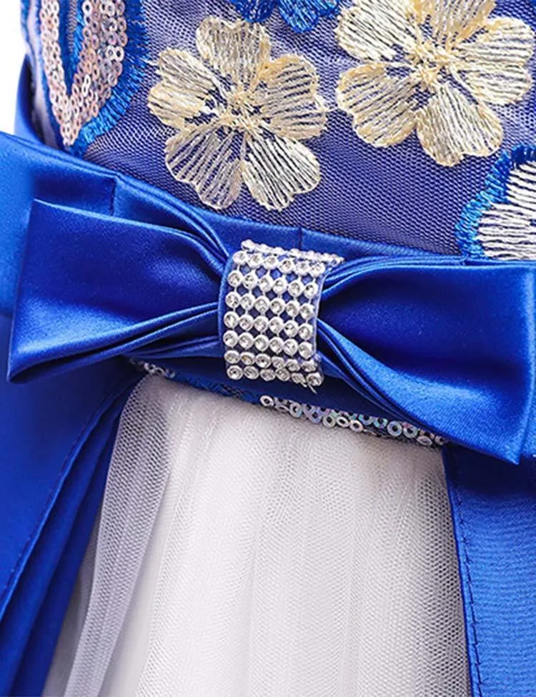 Embroidered Mesh Party Dress - Image 9