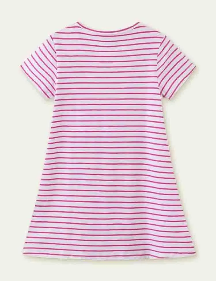 Giraffe appliqué Princess Short Sleeve Dress - Image 3