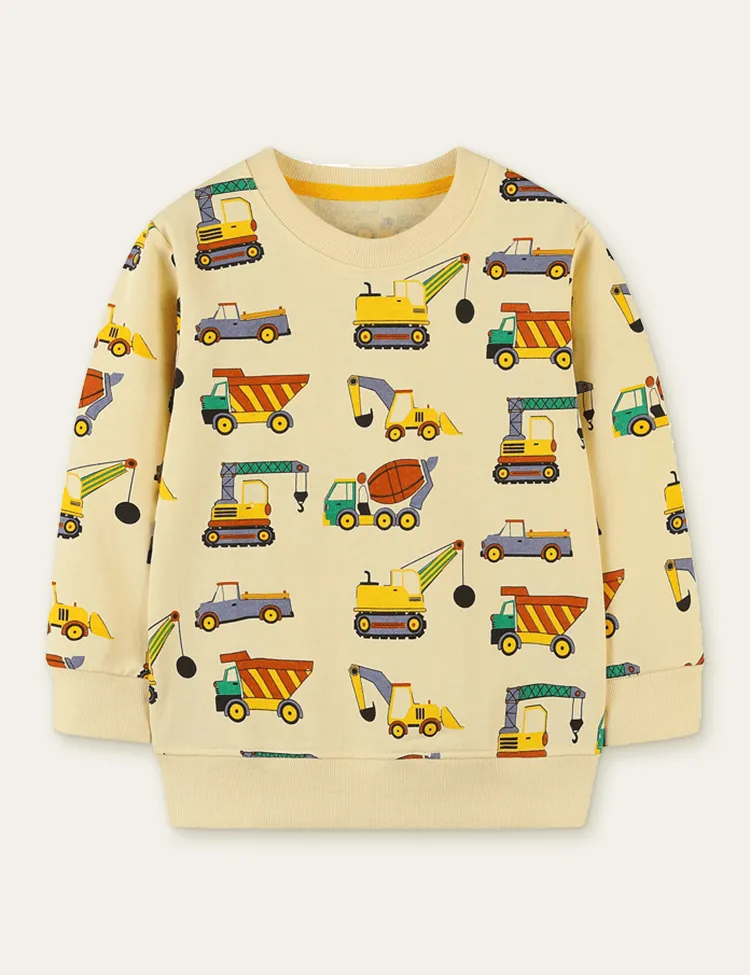 Engineering Vehicle Full Printed Sweatshirt