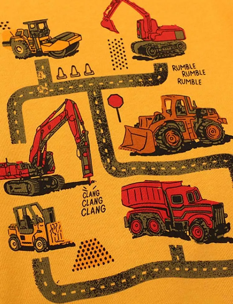 Engineering Vehicle Map Printed Sweatshirt - Image 3