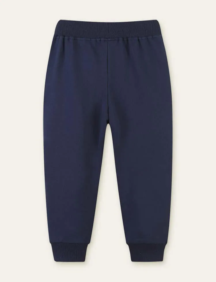 Excavator Appliqué Embroidery Sweatpants - Image 5