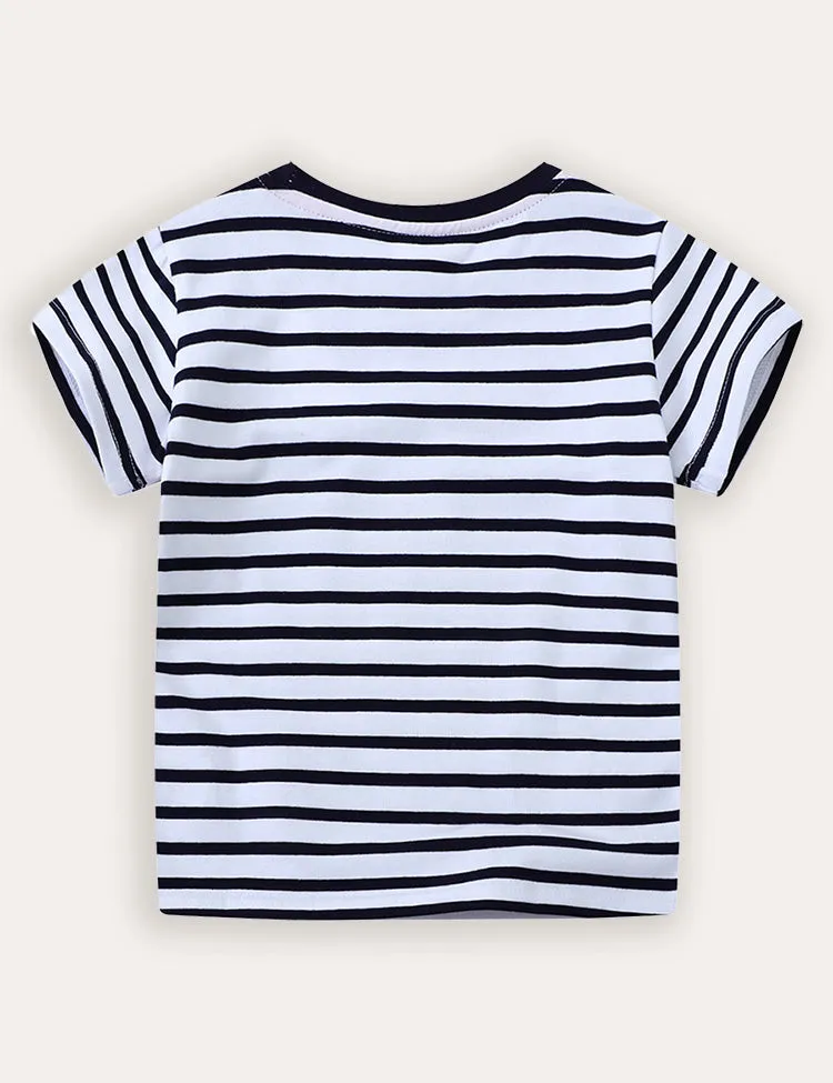 Excavator Applique Short Sleeve T-Shirt - Image 2