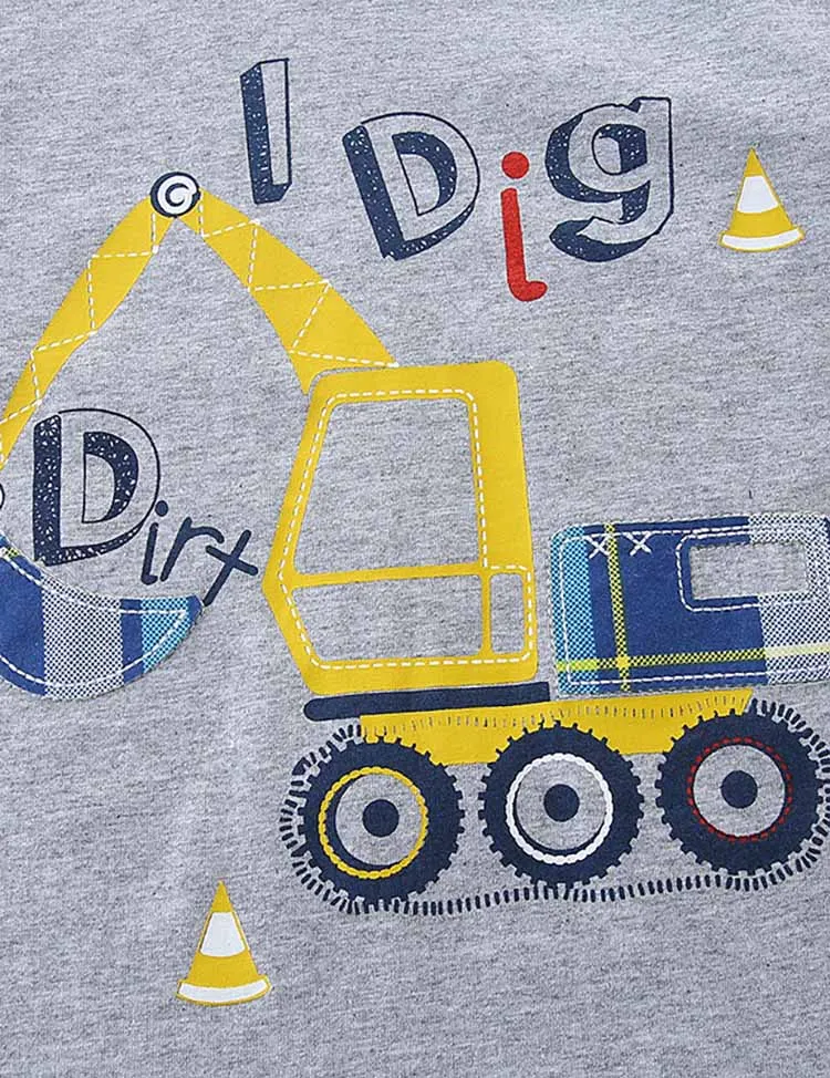 Excavator Plaid Print T-Shirt And Shorts Set - Image 3