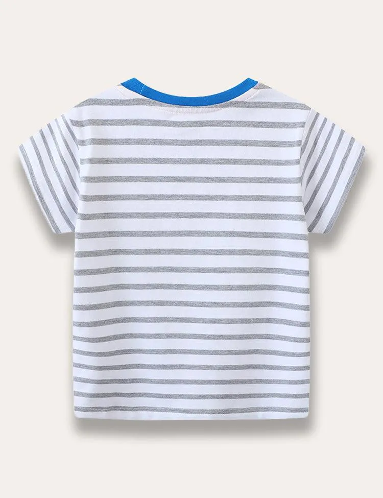 Excavator Striped T-Shirt - Image 2