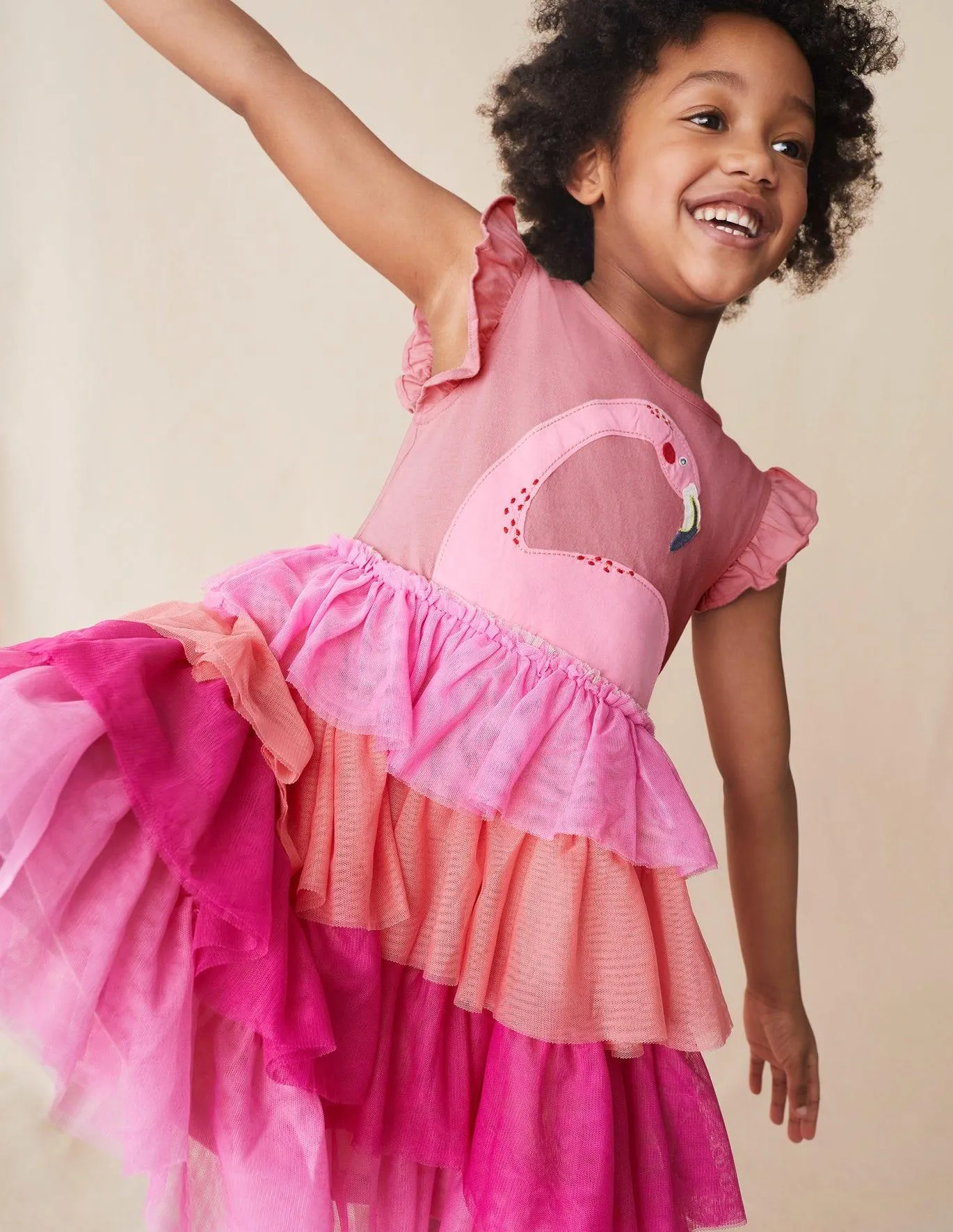 Flamingo Appliqué Tulle Dress - Image 2