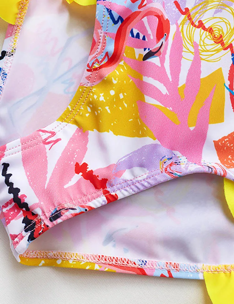 Flamingo Print One-piece Swimsuit - Image 4