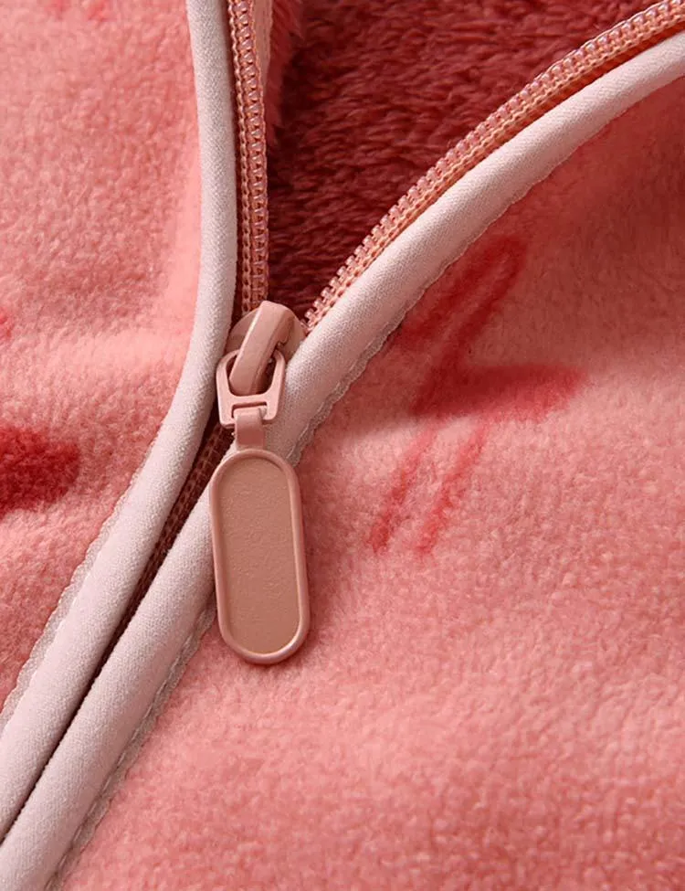Flamingo Print Polar Fleece Jacket - Image 3