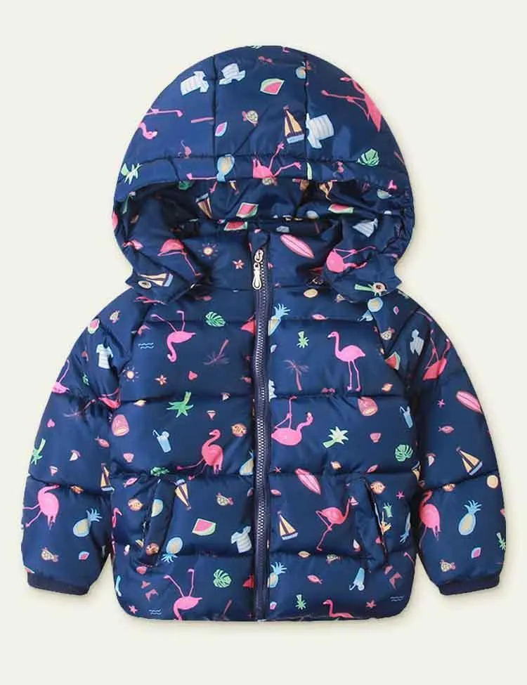 Flamingo Printed down Jacket - Image 2