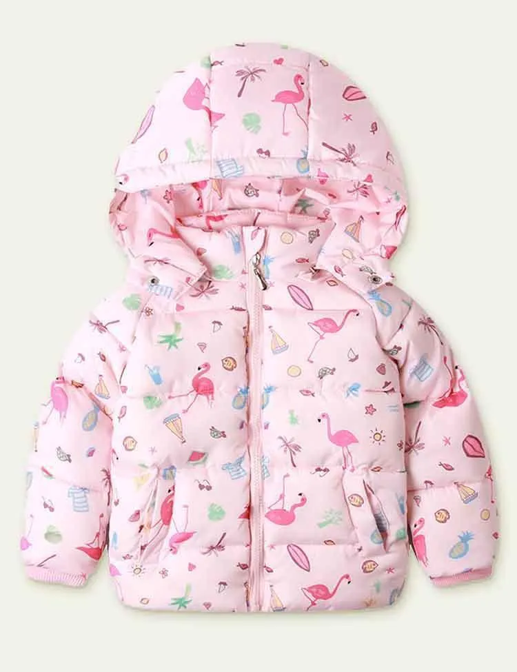 Flamingo Printed down Jacket - Image 3