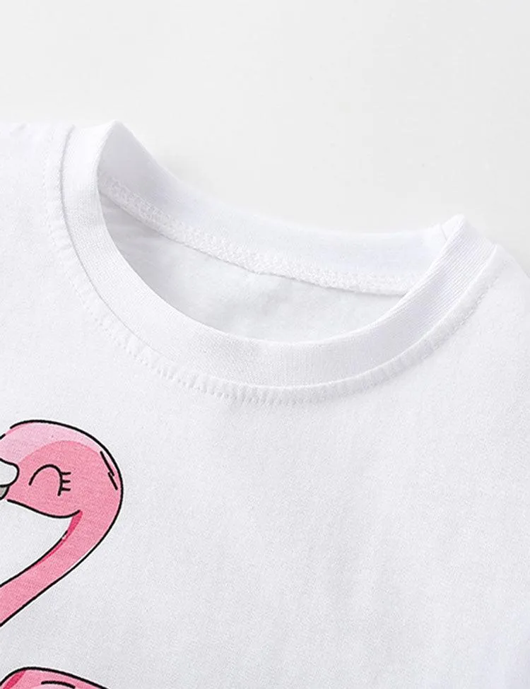 Flamingo Printed Fly Sleeve T-shirt - Image 3