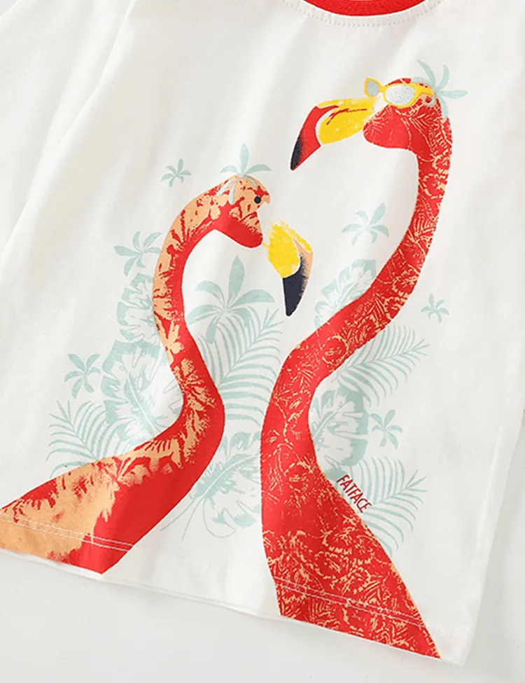 Flamingo Printed Long-Sleeved T-shirt - Image 3