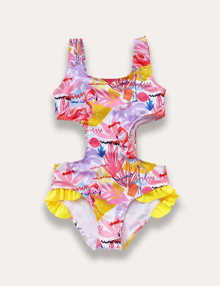 Flamingo Printed One Piece Swimsuit