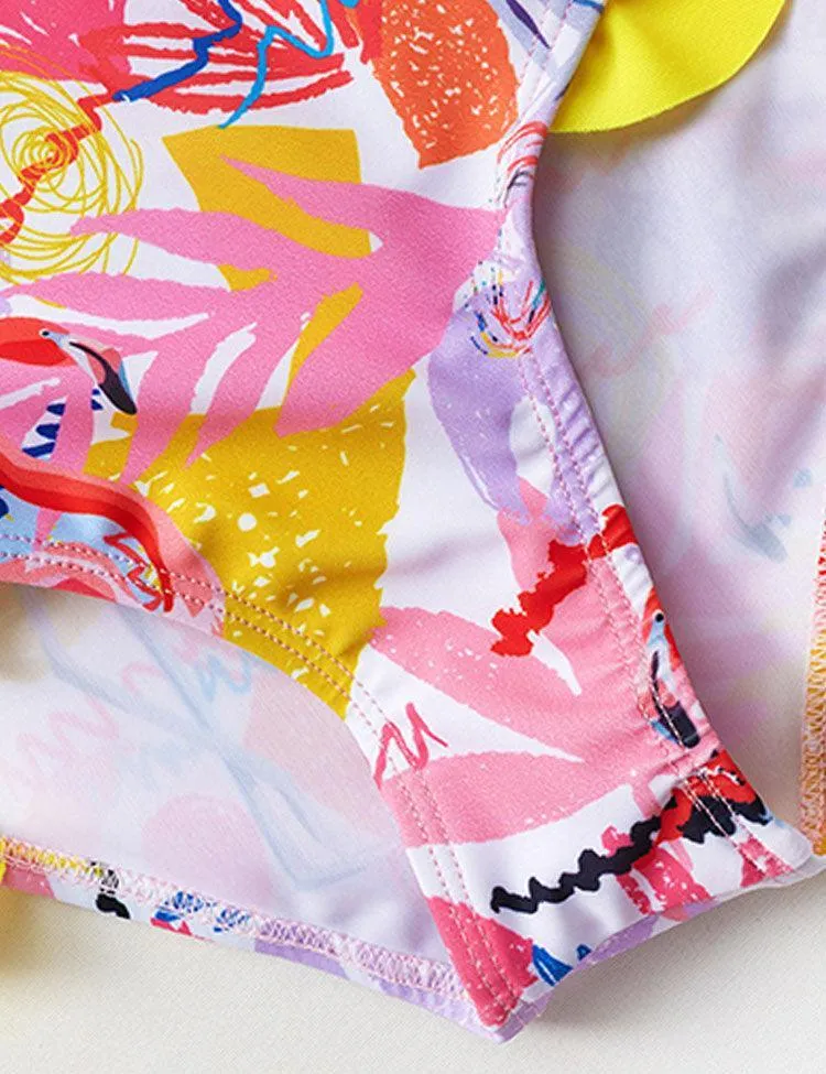 Flamingo Printed One Piece Swimsuit - Image 3