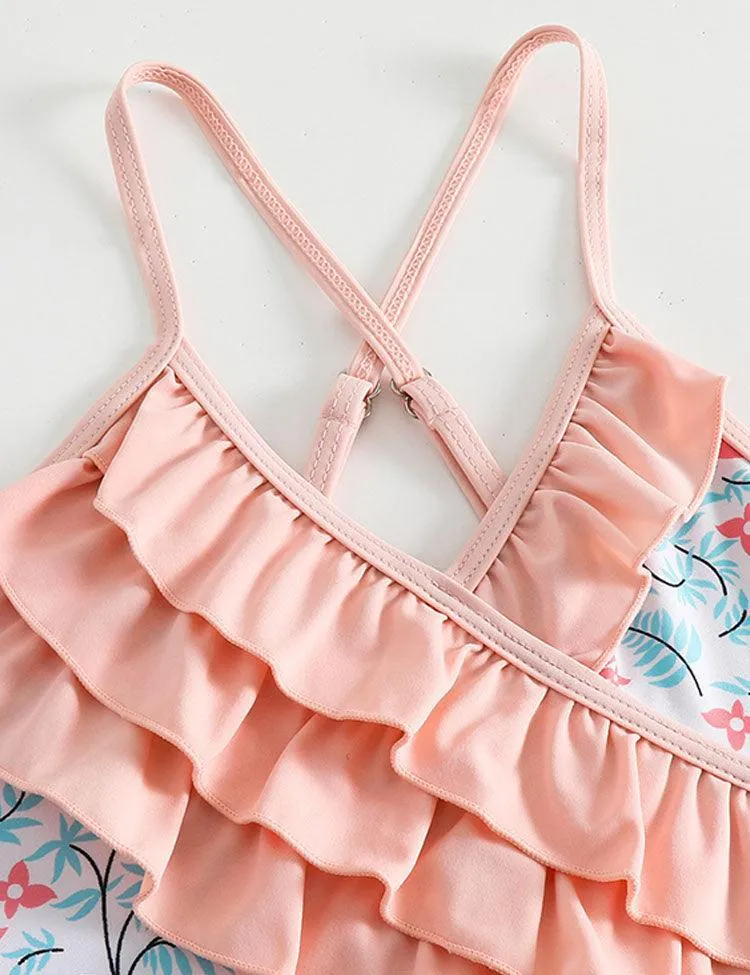 Flamingo Ruffled One-piece Swimsuit - Image 2
