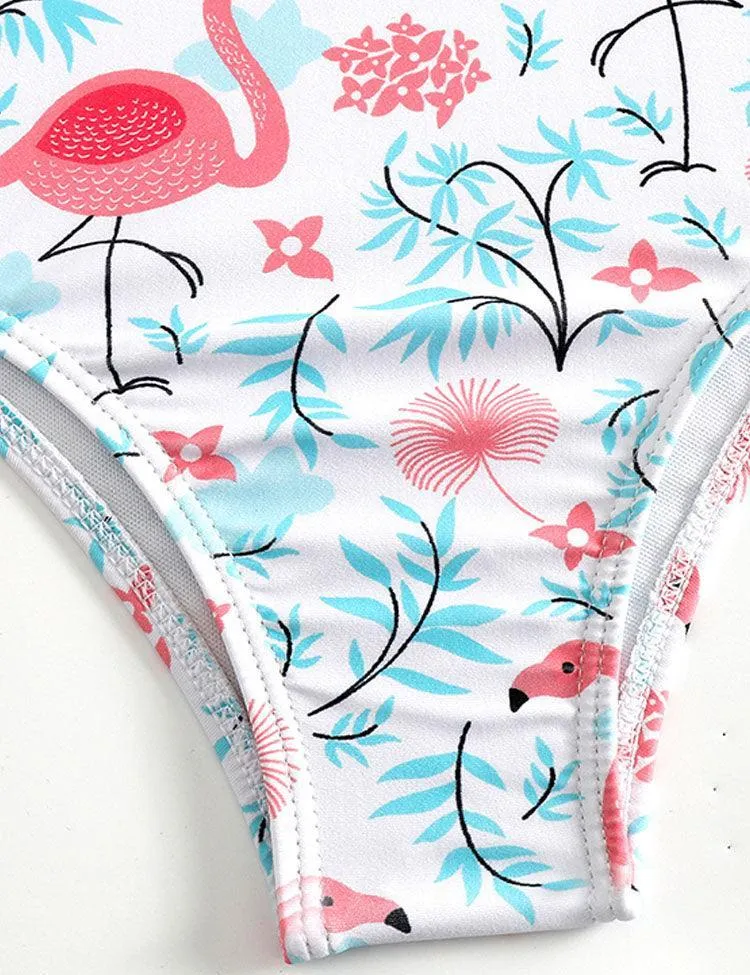 Flamingo Ruffled One-piece Swimsuit - Image 3