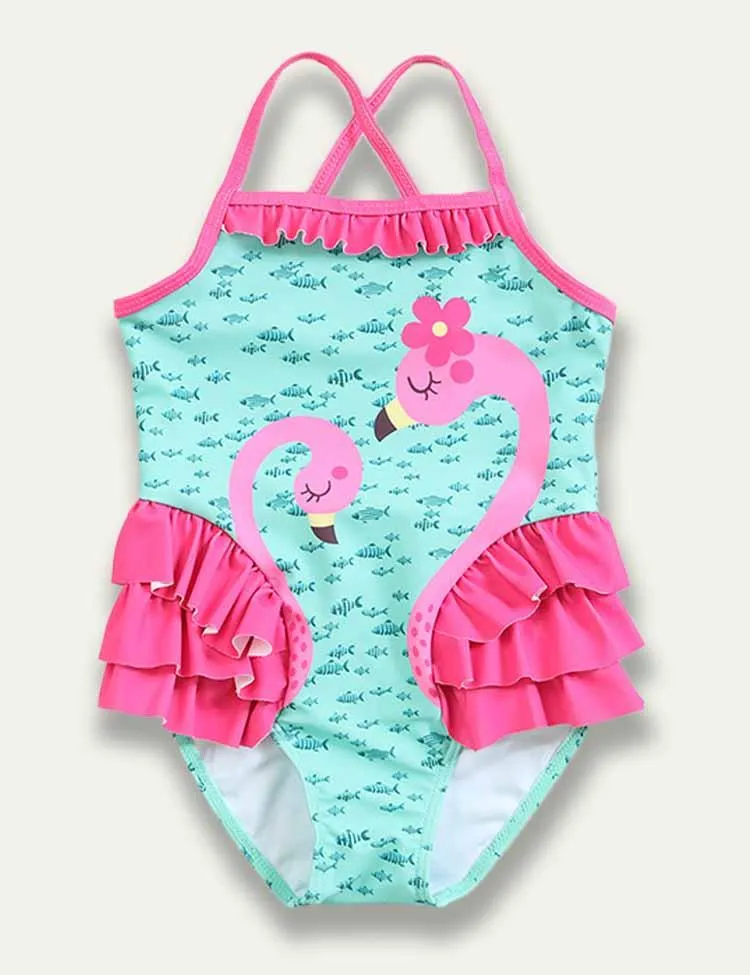 Flamingo Ruffled Swim Suit - Image 2