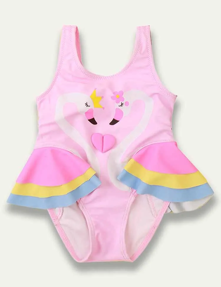 Flamingo Ruffled Swim Suit - Image 4