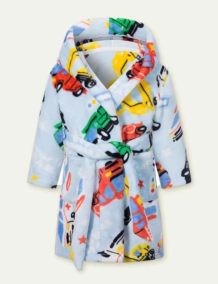 Flannel Cartoon Printed Nightgown - Image 4