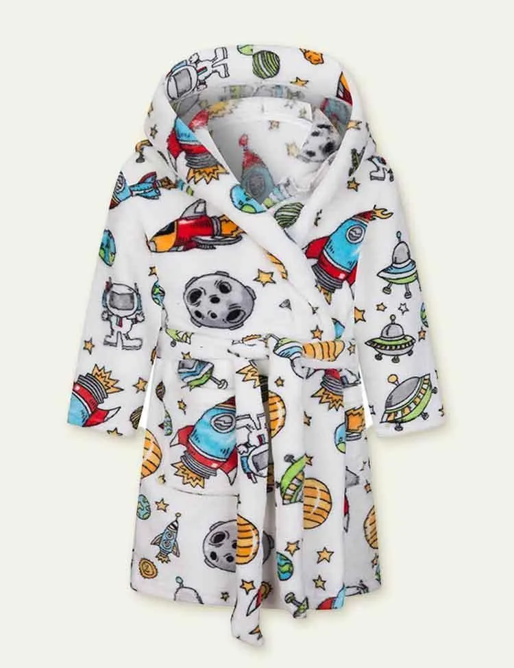 Flannel Cartoon Printed Nightgown - Image 9