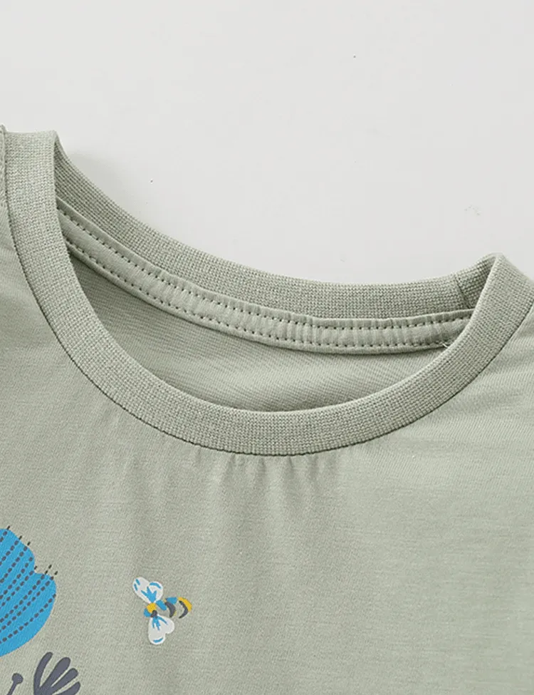 Floral and Bee Printed Long Sleeve T-shirt - Image 2
