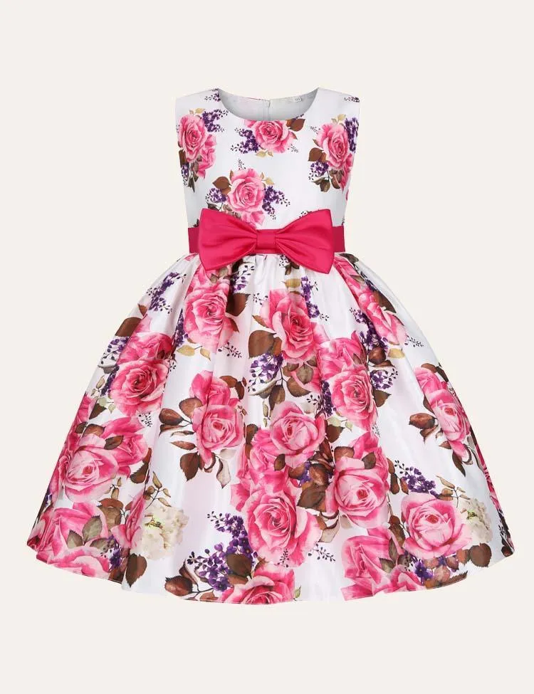 Floral Bow Party Dress - Image 2