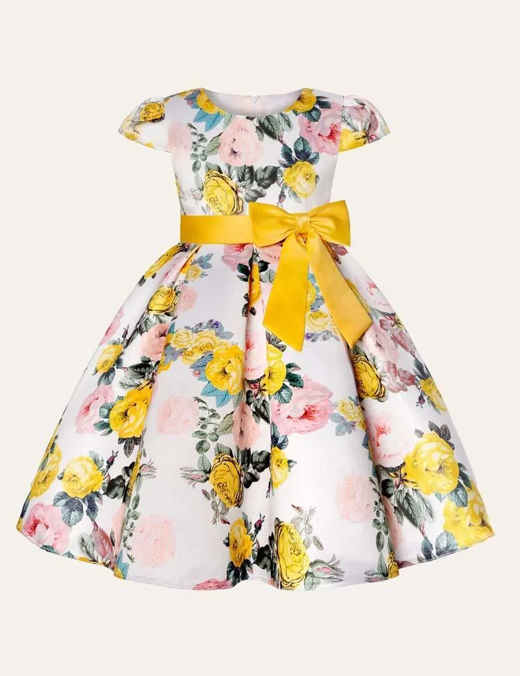 Floral Bow Party Dress - Image 2