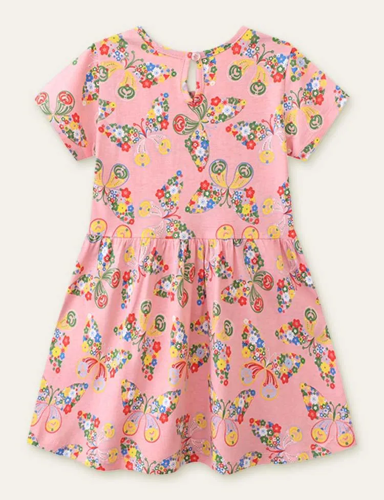 Floral Butterfly Printed Dress - Image 2