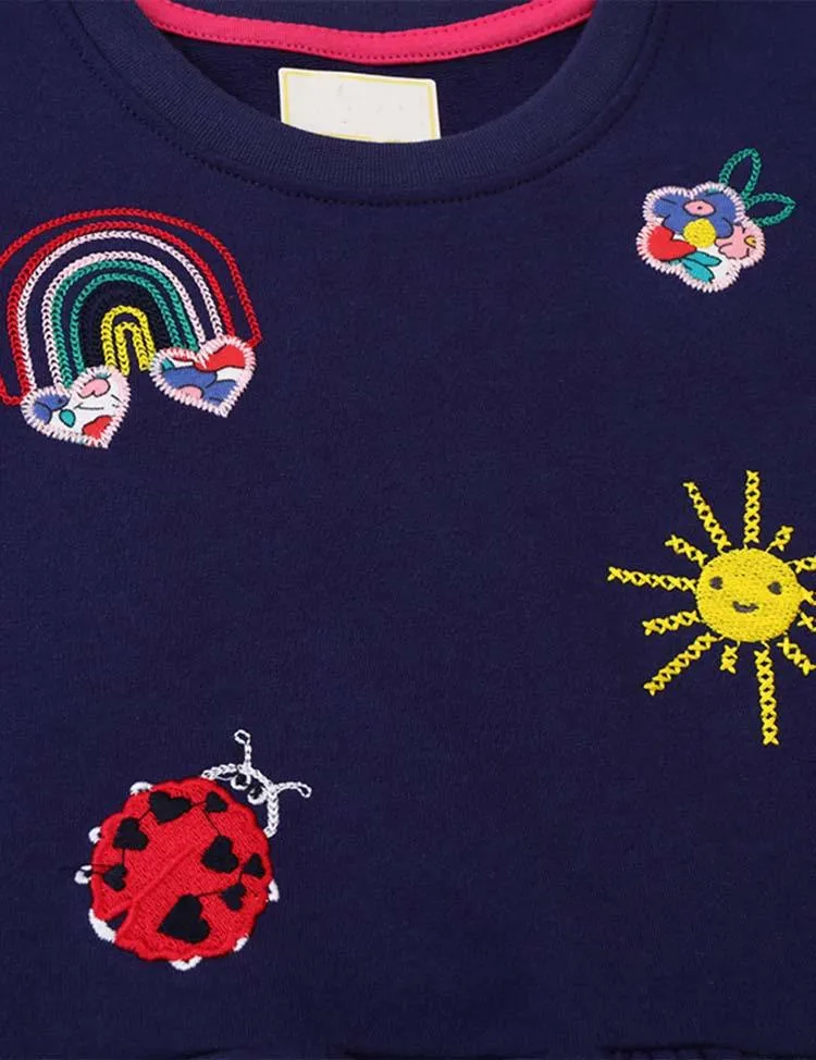 Floral Butterfly Rainbow Embroidered Dress - Image 3