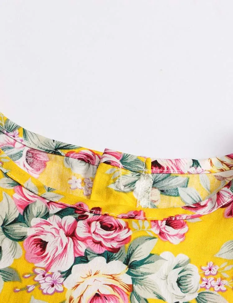 Floral Cherry Full Printed Long Sleeve Dress - Image 2