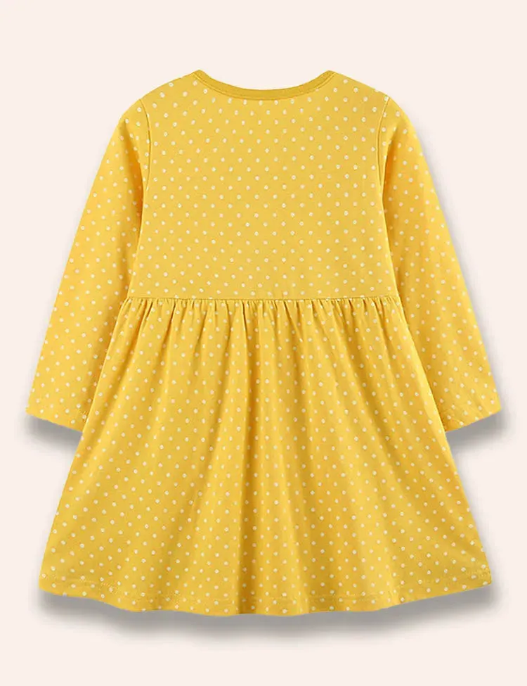 Floral Duck Appliqué Dotted Dress - Image 2