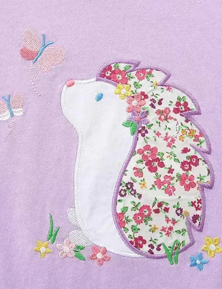 Floral Hedgehog Appliqué Sweatshirt - Image 2